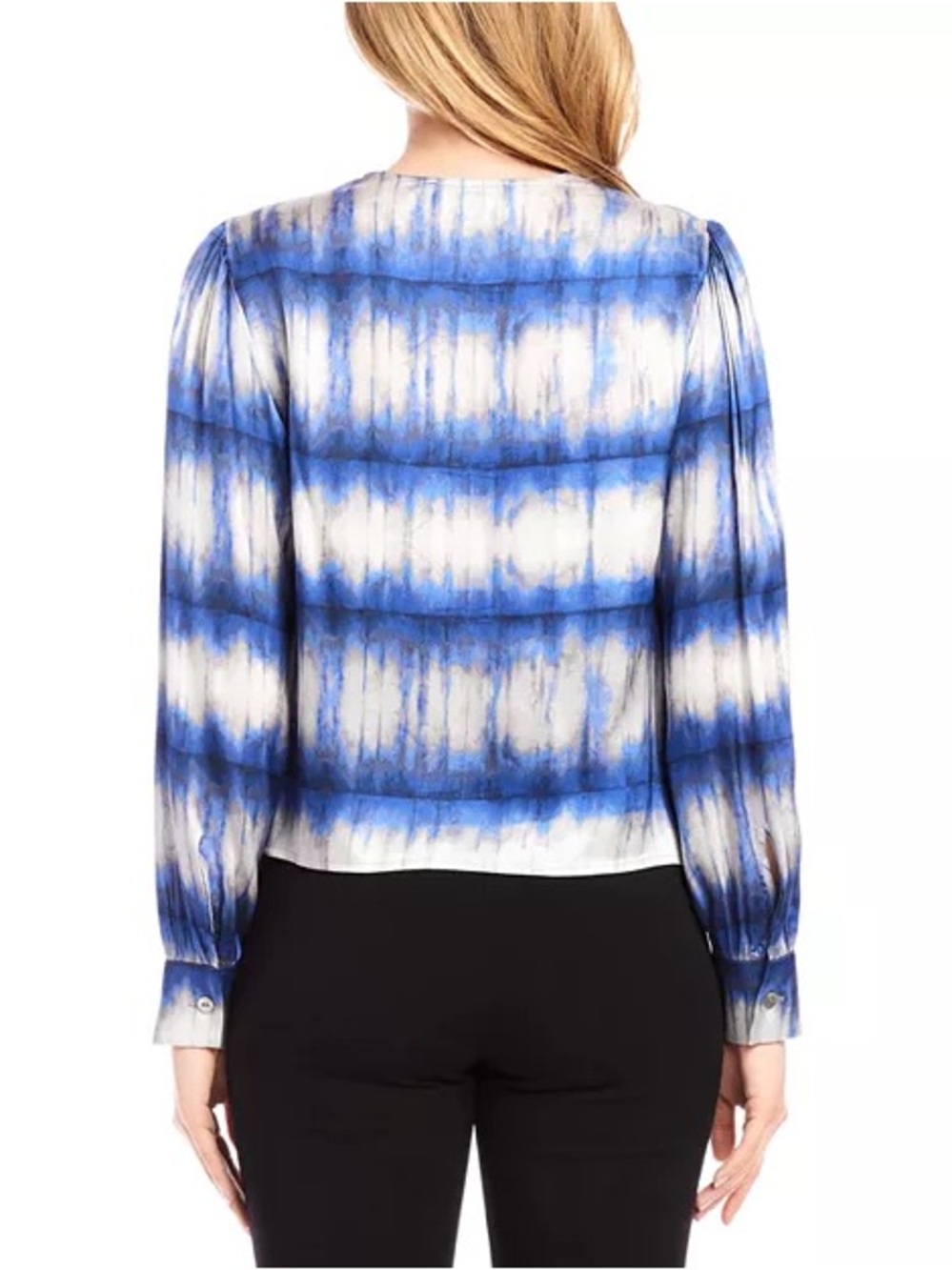 Karen Kane Drape Front Satin Top - Picture 2 of 7